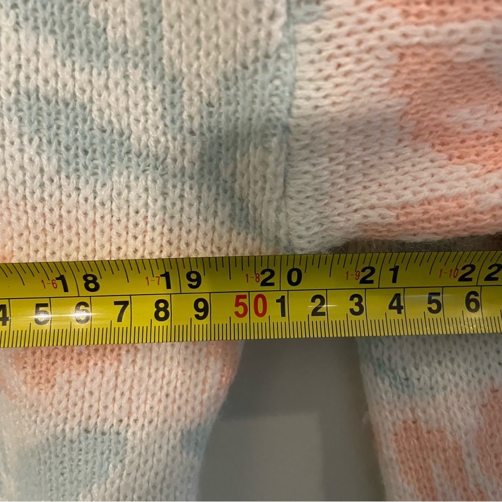 VINTAGE 1980s Justin Allen Spring Cottagecore Pastel Sweater - Size M - Picture 13 of 13